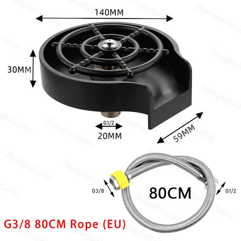 Automatic Glass Cup Washer High Pressure Kitchen Faucet Glass Rinser Stainless Steel Bar Cup Cleaner for Kitchen Sinks Wash Tool