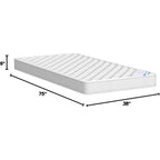 6 Inch Twin Mattress - Medium Firm Innerspring Support with Tight Top Memory Foam & Polyester Cover – Lightweigh -White