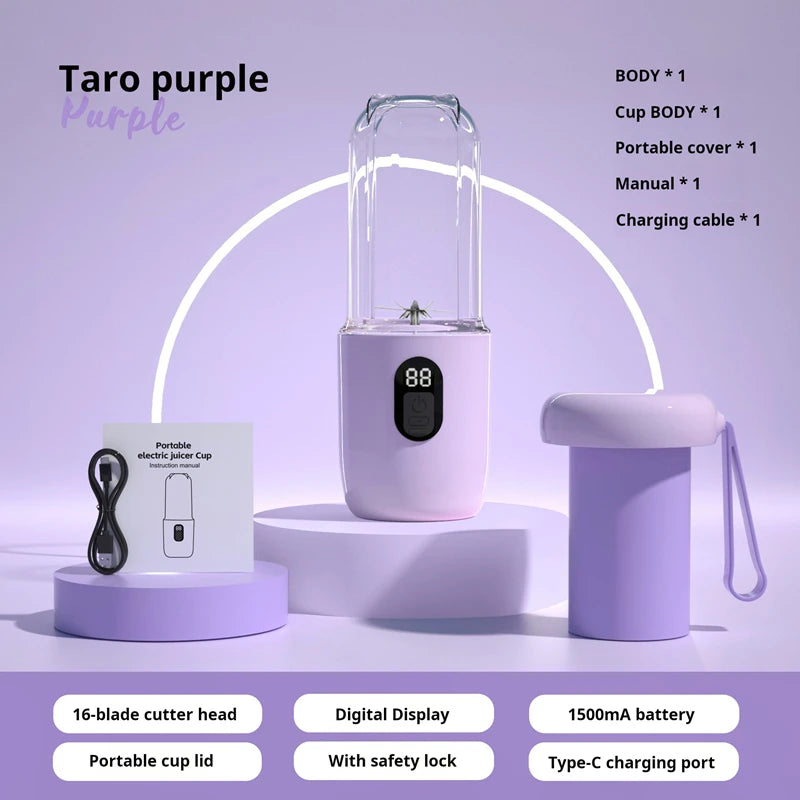Xiaomi Portable Blender USB Rechargeable Cordless Mini Juicer Mixer for Smoothie Shake Protein Travel Sports Bottle Juicer Cup