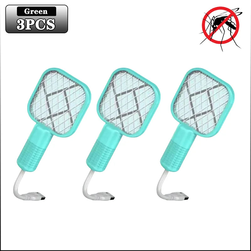 Electric Mosquito Swatter UV Light Bug Zapper Rechargeable Fly Killer Insect Racket Portable Outdoor Pest Control for Camping