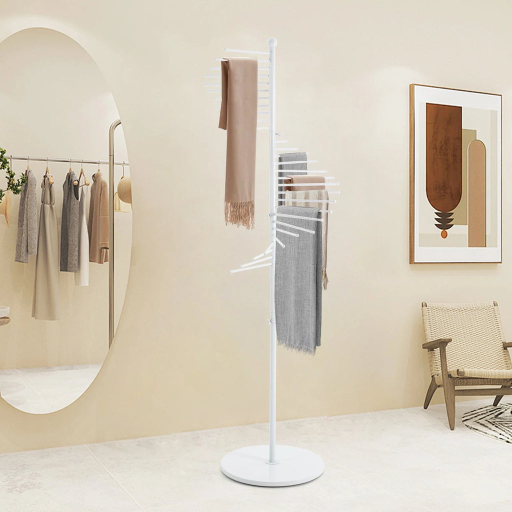 Iron Scarf Display Rack - Floor Standing Spiral Display Rack Clothing Store Hanging Scarf Display Rack Pants Rack