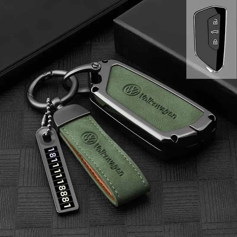 Vw Golf 5 6 Polo Passat B6 B7 Cc Skoda Jetta Universal Car Key Case Luxury Leather Key Cover Durable Secure Car Holder