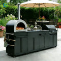 Custom Modern Exterior Movable Metal Kitchen Cabinet Set 304 Stainless Steel Sink Cabinets for Outdoor Bbq