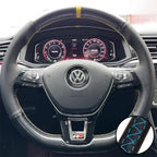 Car Steering Wheel Braid Cover Carbon Fiber Leather For Volkswagen VW Golf 7 Mk7 New Polo Jetta B8 Avant Car Interior