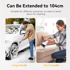 Electric Spin Scrubber Shower Scrubber Cordless Cleaning Brush with 7 Replaceable Brush Heads and Squeegee Adjustable Extension