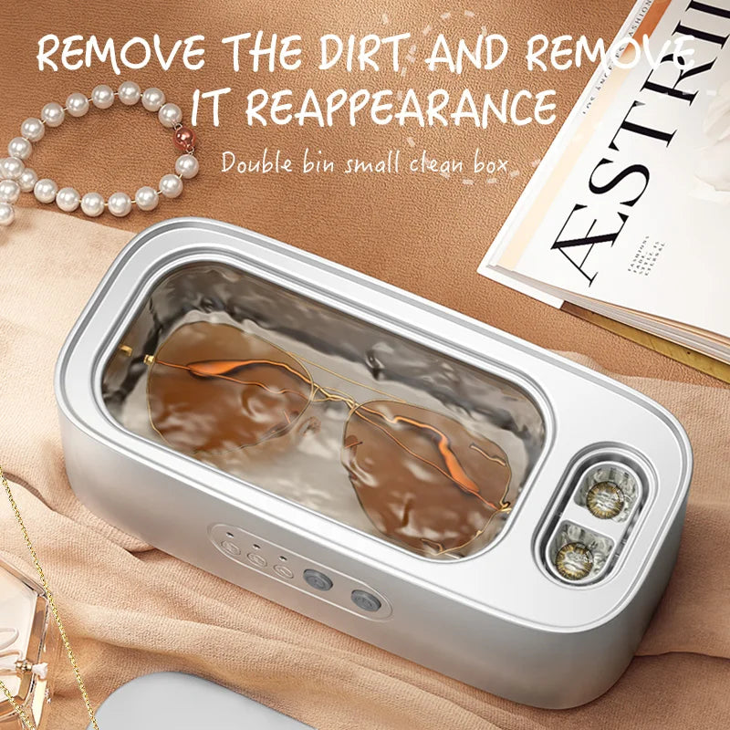 Ultrasonic Cleaning Machine High Frequency Cleaner Double Bin Vibration Full Cleaning Jewelry Household Adjustable CleanerNew