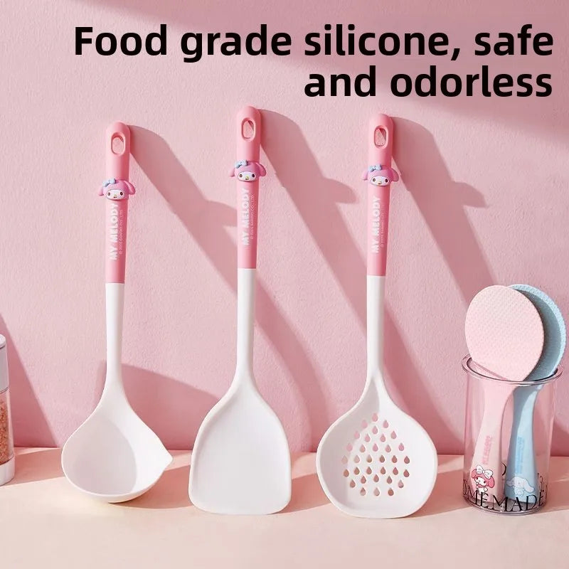 Cute Cartoon Silicone Spatula Kawaii Pink Rabbit Design Heat Resistant Non Stick Cookware Kitchen Utensil For Women Teens Gift
