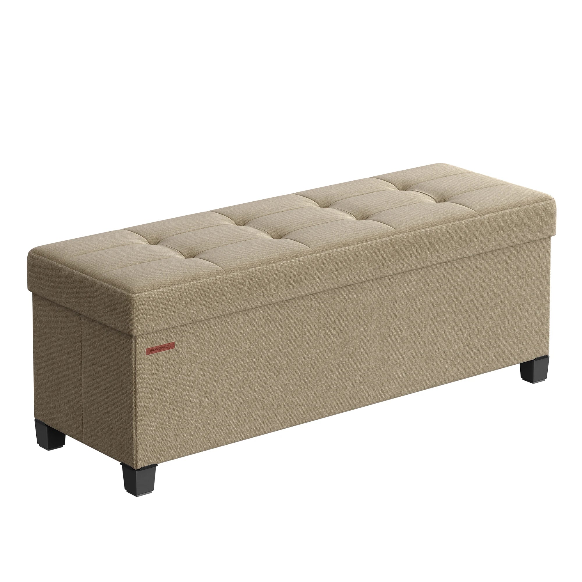 Foldable Storage Ottoman Bench with Legs, 43'' End of Bed Chest