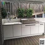 Customized Outdoor kitchen independent workbench waterproof environmentally friendly 304 stainless steel cabinet