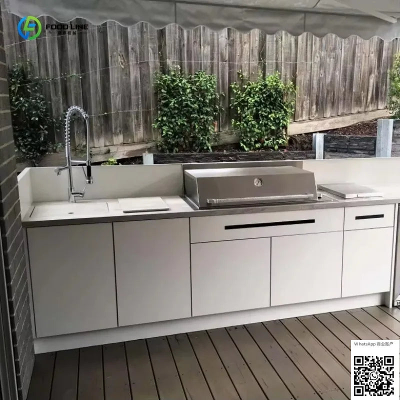 Customized Outdoor kitchen independent workbench waterproof environmentally friendly 304 stainless steel cabinet