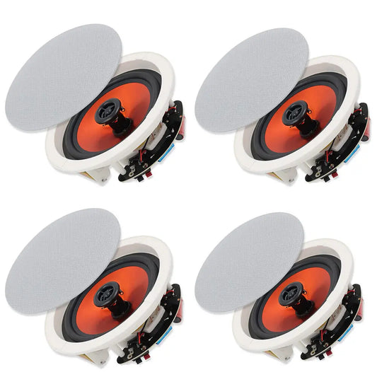 Herdio 4PCS In Ceiling Speakers 6.5'' 600 Watts Flush Mount Passive Wired Speakers For Home Bathroom Kitchen Living Room Office