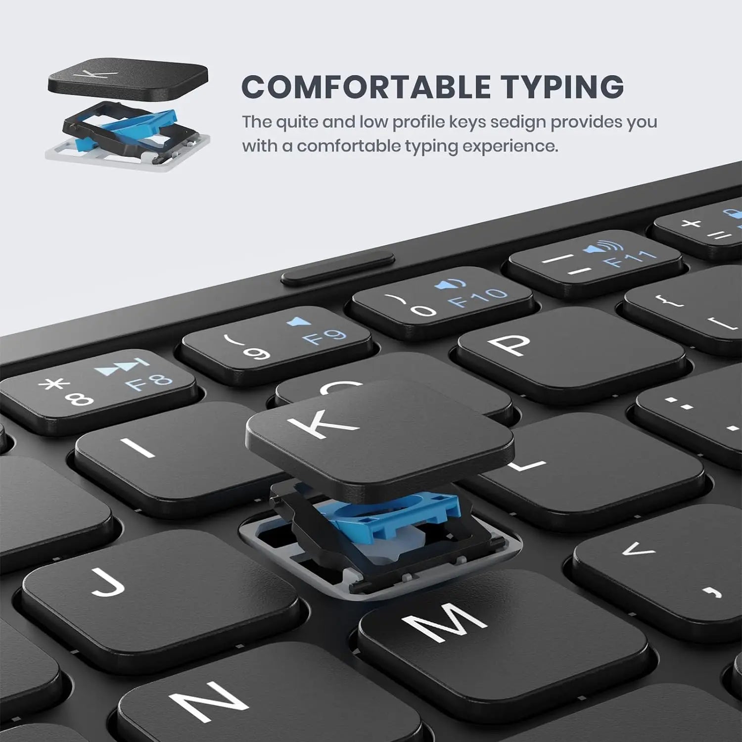 Mini Portable Folding Keyboard with Touchpad Foldable Bluetooth Keyboard Wireless Travel Keyboard for Windows/iOS/Android/PC