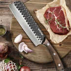 Kitchen Knife Stainless Steel Forged Meat Cleaver Hammer Pattern Slicing Knife Professional Chef Knife Kitchen Cutting Meat