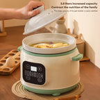 3.8L Multifunctional Electric stew pot Slow Cooker Ceramic Inner Pot Multi-Cooker for Soup Porridge Casserole Household Kitchen