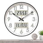 Modern Design Round Clock Luminous silent Non Ticking Wall Clock with Calendar Digital Display Night Light Wall Clock home decor
