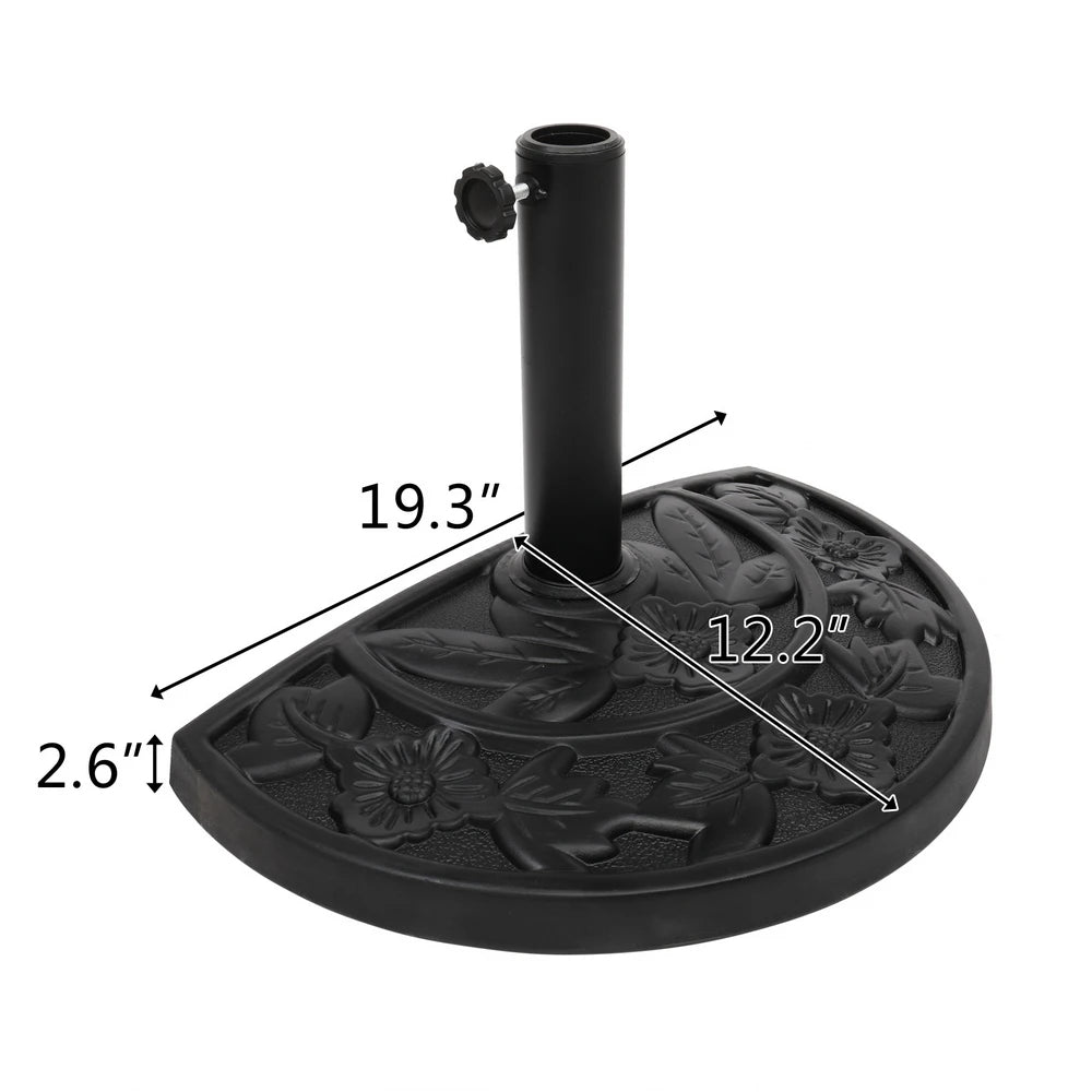 50*25*31cm Umbrella Seat Semi-circular Resin Black