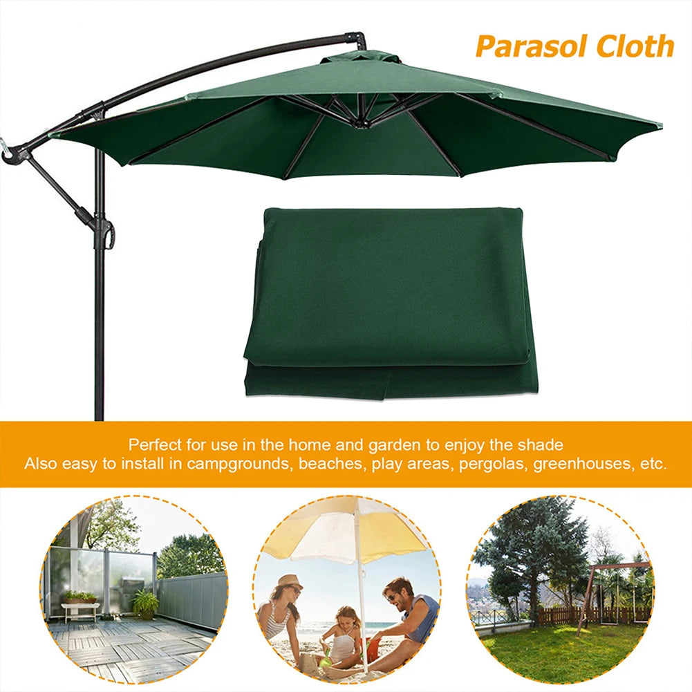6 Bones Umbrella Replacement Canopy Without Stand 2m Parasol Umbrella Cover Waterproof UV Protection for Outdoor Beach Garden