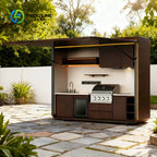 Customized Modern Luxury Steel Outdoor Kitchen Frame With Sink Grill Oven For Backyard BBQ And Outdoor Leisure Cooking