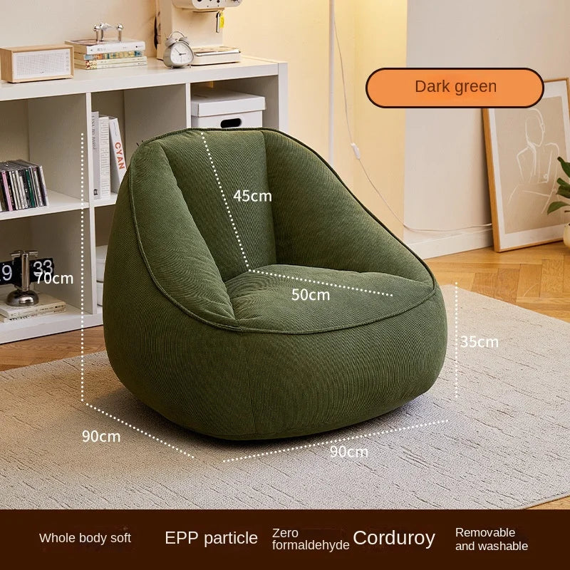 X&D Bean Bag Lazy Corduroy Comfortable Sofa Single Bed Tatami Bedroom Balcony Casual Lightweight Small Sofa Living Room 2024 New