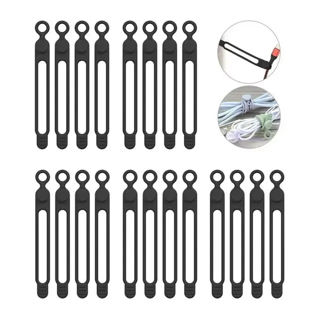 Silicone Cable Ties,Cord Organizer,Cable Straps,Reusable Cord Ties,Travel Cable Organizer ,Cute Elastic Tie, Wire Ties
