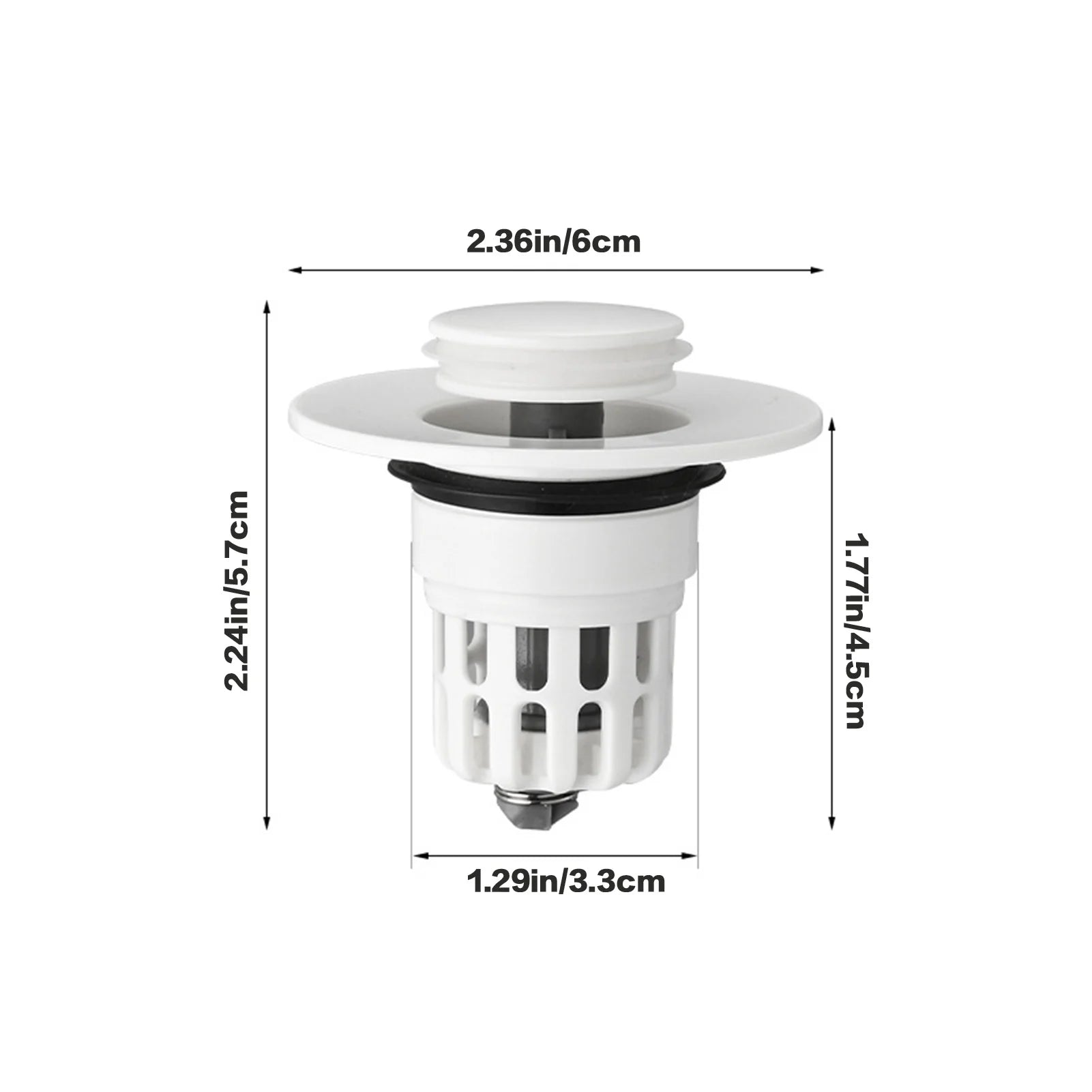 Bathroom Sink Plug Pop-Up Drain Filter Washbasin Drainer Bouncing Core Filter for Quickly Seal and Drain Water