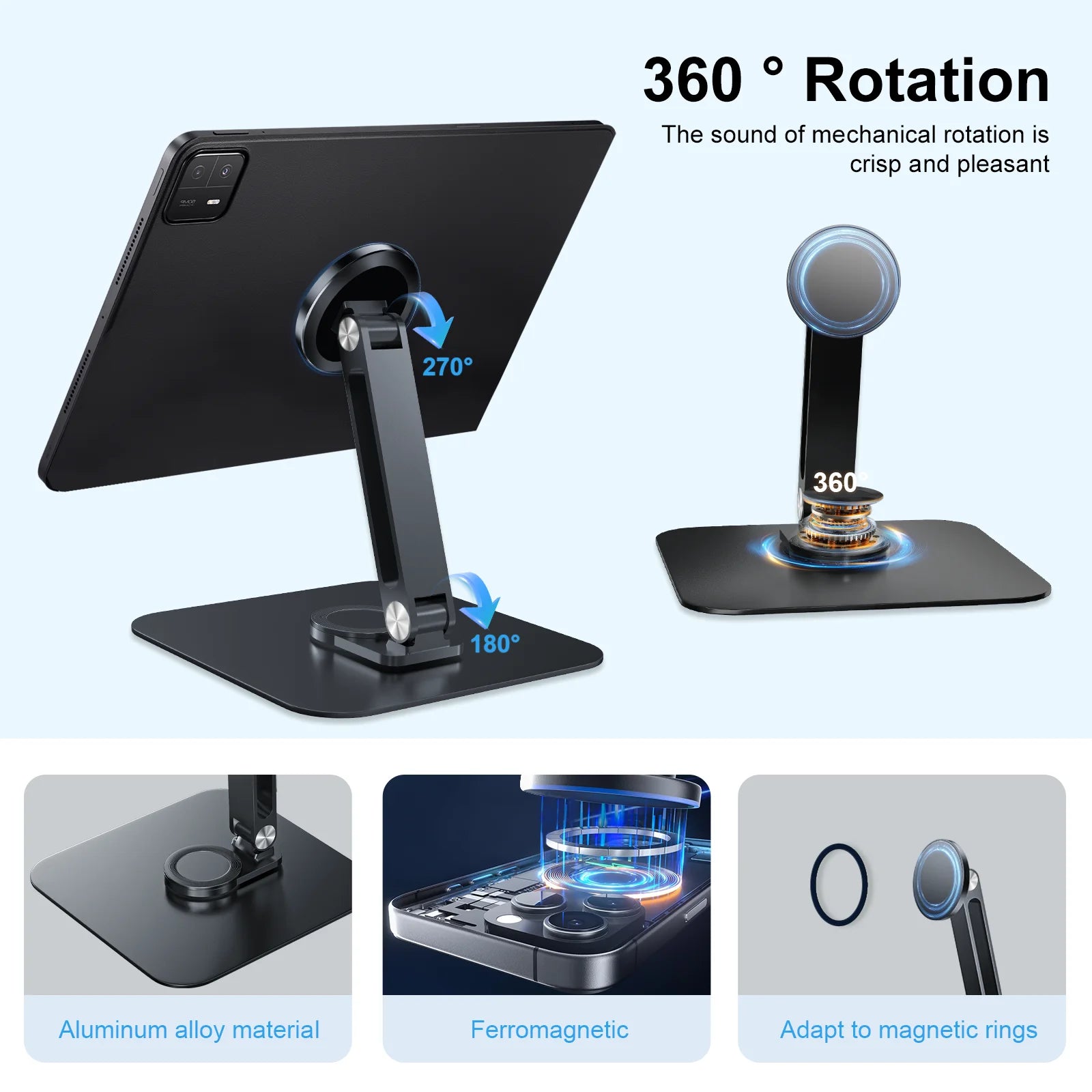 Black Magnetic Metal Stand