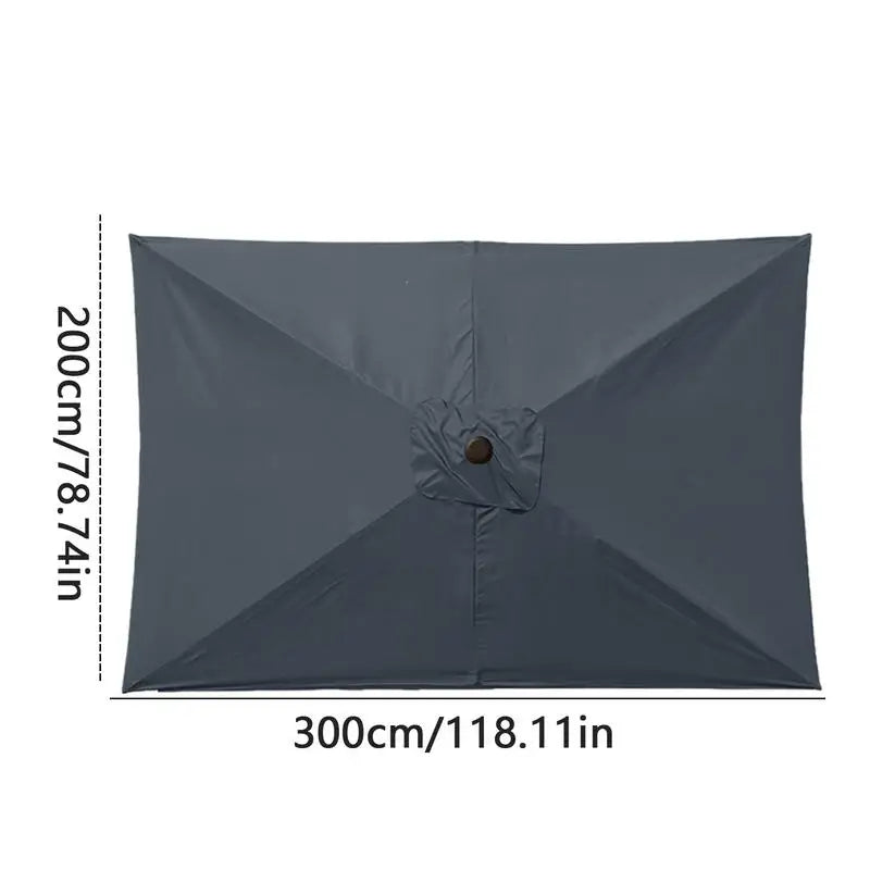 Outdoor Umbrella Replacement Canopy 6.6x10ft Rectangle Cantilever Umbrella UV Protection Heavy Duty Parasol Top Garden
