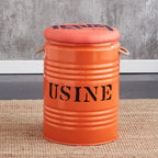 Paint Bucket Stool, Iron Art, Creative Storage Seat, Commercial Retro Low Stool, Bars, Shopping Malls Oil