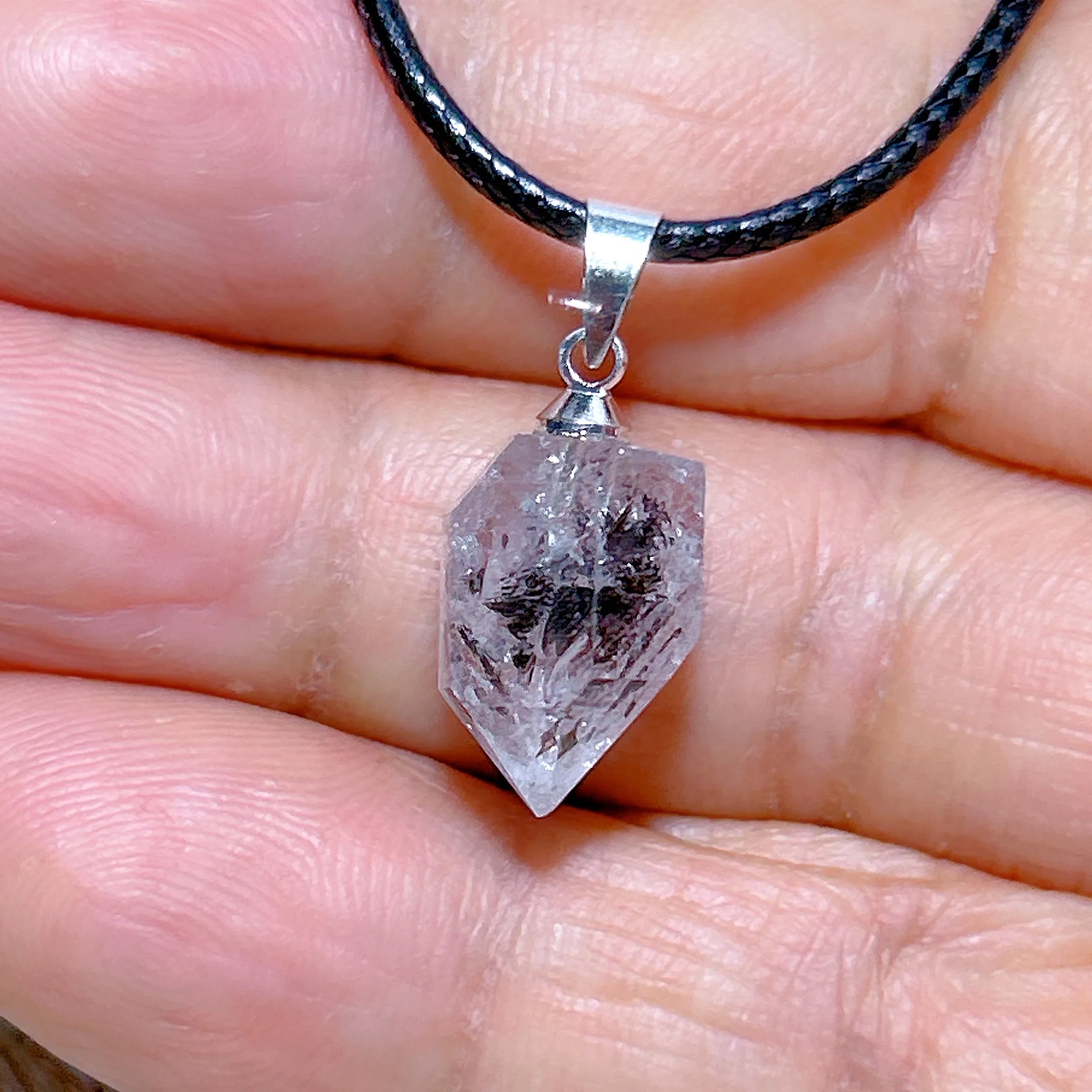Natural Crystal Herkimer Diamond Pendant Hang Stone Gemstones Mineral Energy Reiki Home Decorations Gift Ore Crystals