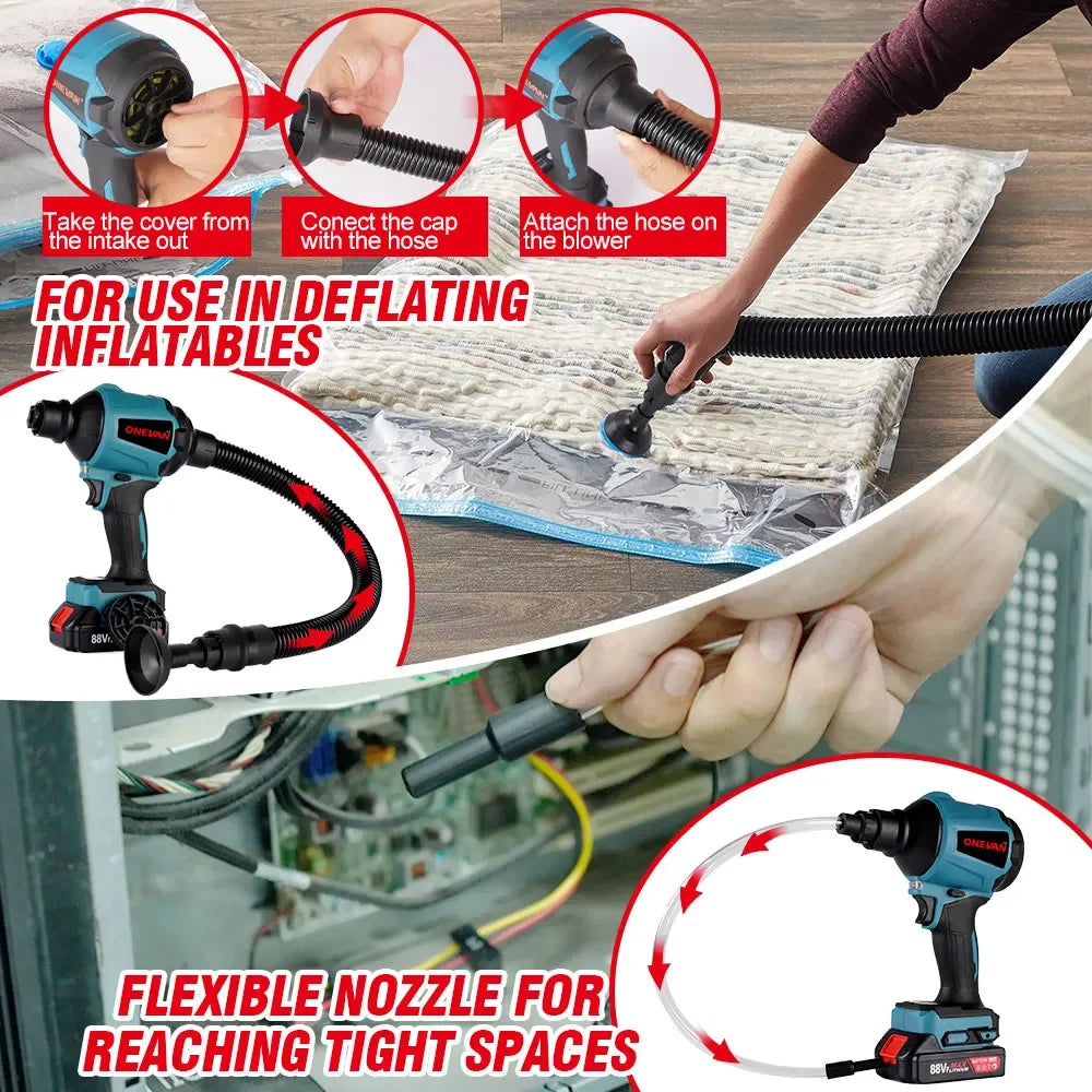 1000W 40000RPM 5 in 1 Multifunction Cordless Dust Blower Rechargeable Vacuum Clean Inflator with 5Nozzles For Makita Battery Pin