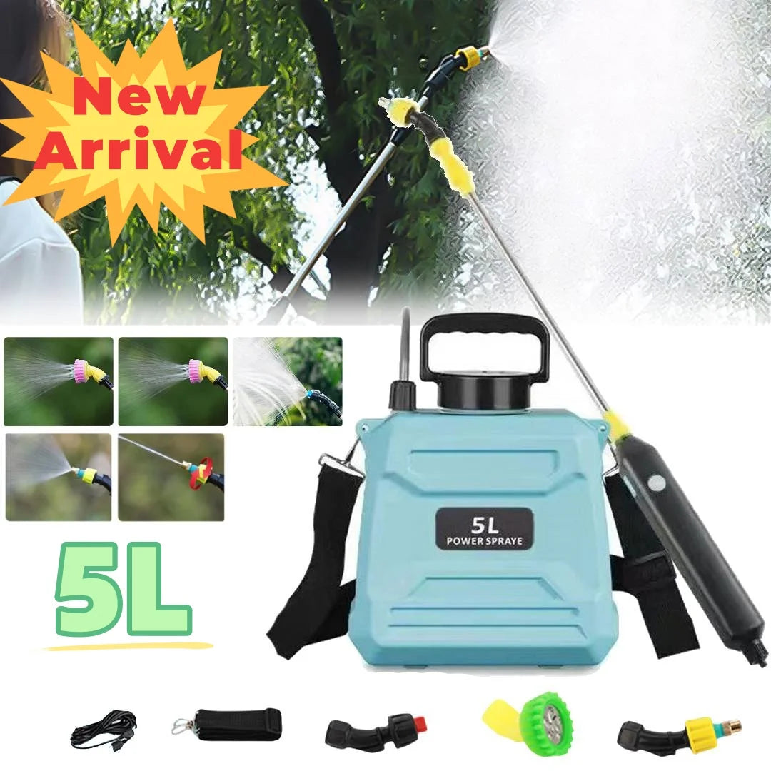 Automatic Electric Sprayer 5L Garden Plant Mister Watering Can With Spray Gun USB Rechargeable Irrigation Tool Lawn Sprinkler