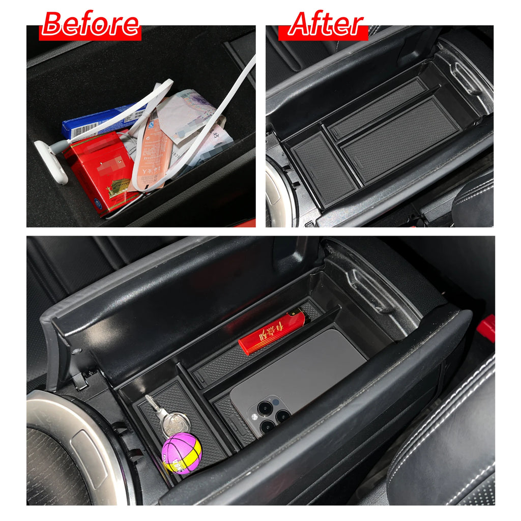 Central Armrest Storage Box Tray for Benz G350 G400 G500 G63 AMG 2019 - 2024 Organizer Accessories Tidying Black
