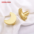 KEDLO Solid brass children's room cute moon shaped knob kitchen cabinet drawer pull handle