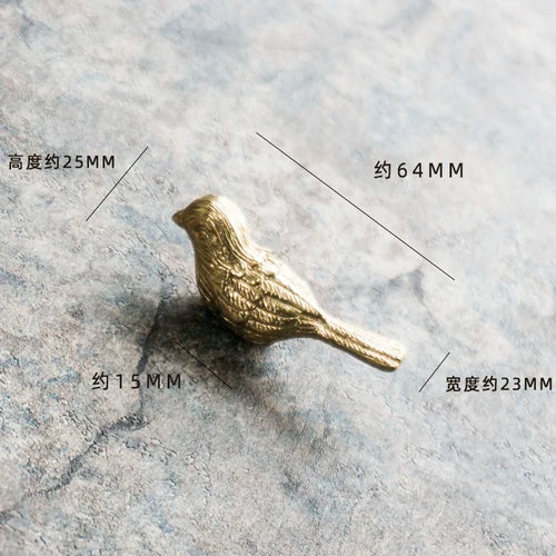 Brass Fortune Bird Knob Creative Drawer Cabinet Door Handles Kitchen Cabinet Shoe Knobs Pure Copper Handles for Furniture Decor