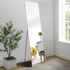 Haodirect Modern Rectangular Floor Mirror, Metal Frame Bedroom Wall Mounted Floor Dressing Mirror, 37cm x 147cm
