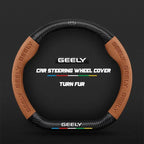 For Geely Geometry C Monjaro Coolray Tugella GX3 Atlas Emgrand EC7 GC6 GC9 CK EC8 Carbon Fiber Suede Car Steering Wheel Cover