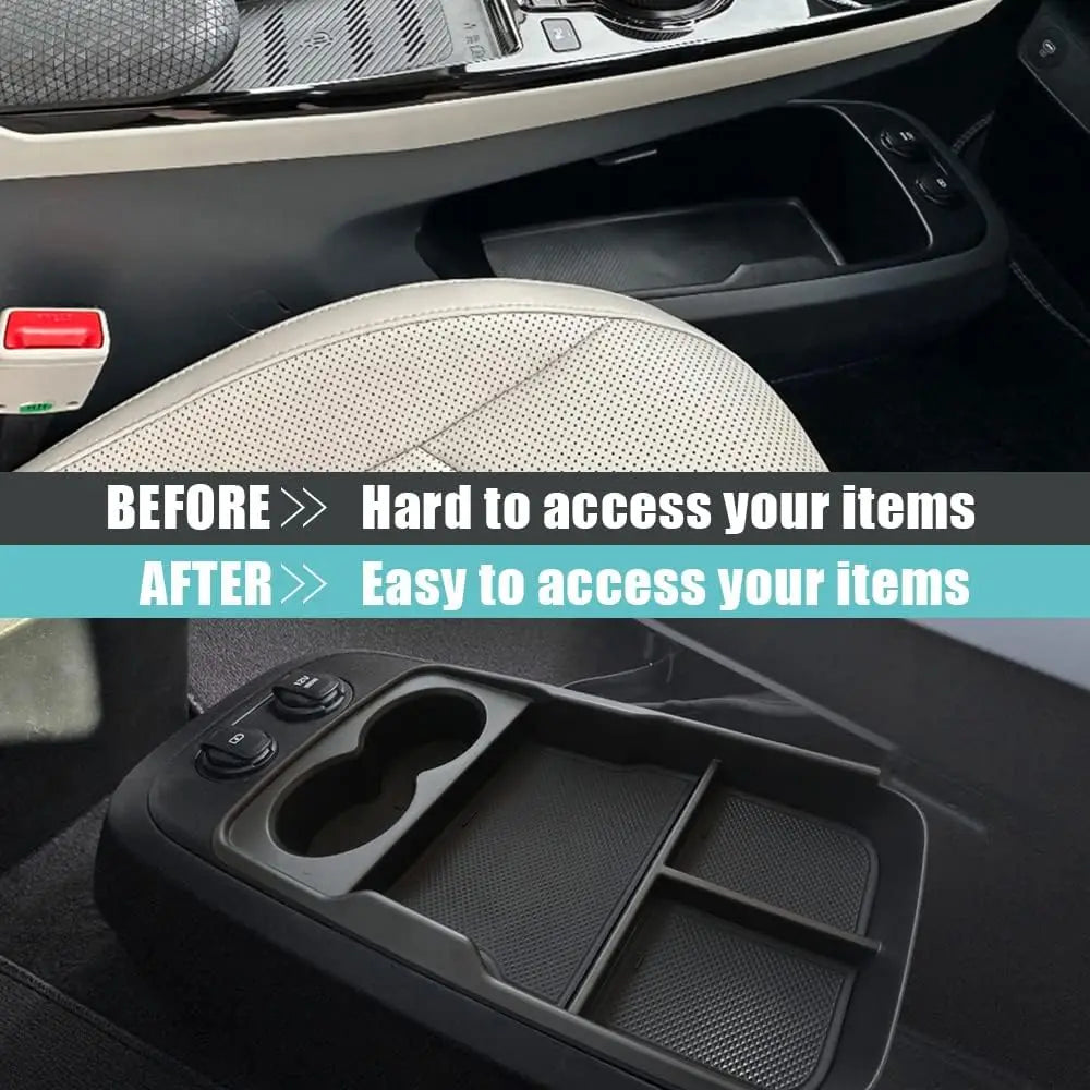 Storage Box For EV6 Lower Center Console Organizer Tray Interior Accessories Material Trim For Kia EV6 Accessories