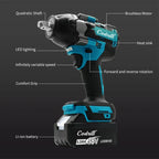 1800N.M Torque Brushless Electric Impact Wrench Cordless Electric Wrench 1/2 inch for Makita 18V Battery Pins Screwdriver Tools