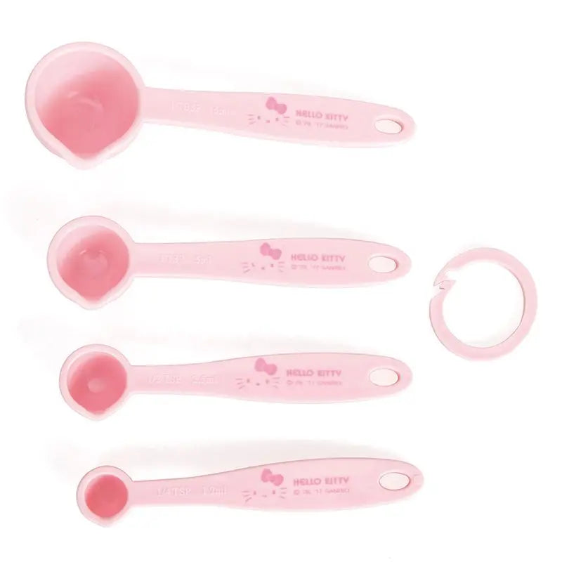Hello Kitty printed measuring spoon set cute cartoon kitchen baking spoon for daily use with double-sided scale for cooking
