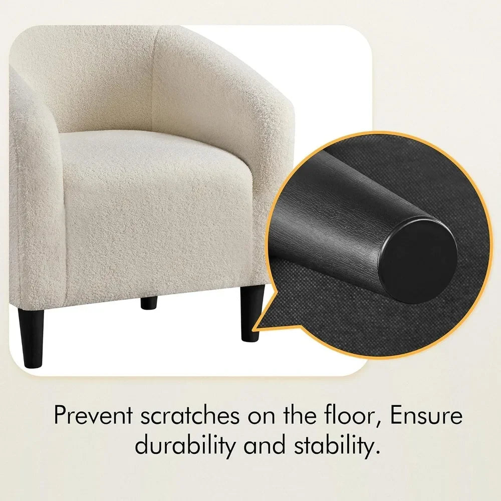 2-Piece Sherpa Accent Chair Set - Soft Furry Lounge Chairs w/ Plush Armrests for Living Room, Bedroom, Office | AlluCanFind