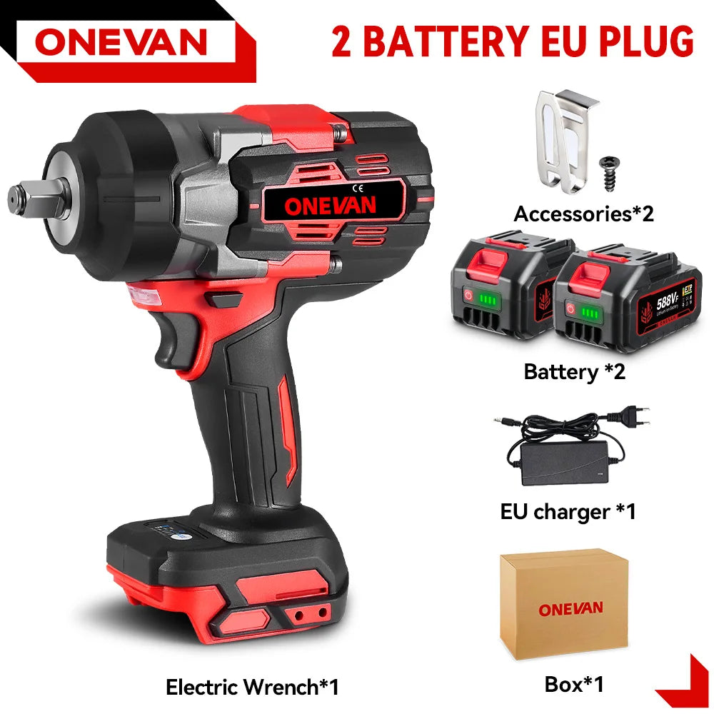 ONEVAN 2800N.M Brushless Electric Impact Wrench 1/2 "Cordless Screwdriver Drill Car Repair Power Tool for 21V 18V Battery
