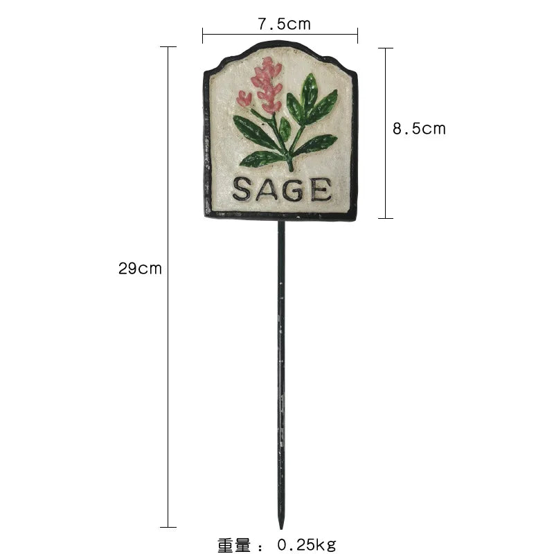 Cast Iron Vintage Plant Markers, Garden Labels, Rustic Decor for Balcony and Yard, English Letter Tags.