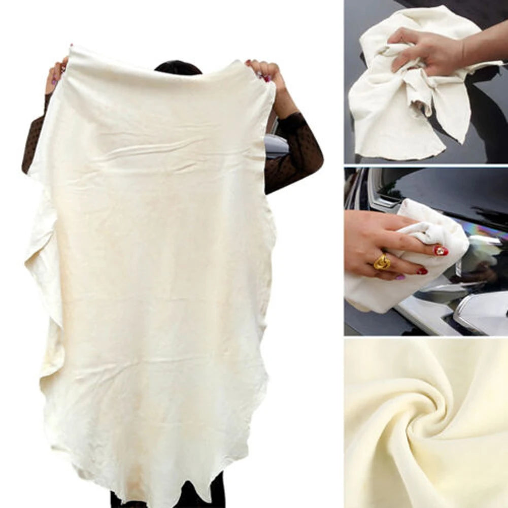 Absorbent Drying Towel Chamois Leather Large Soft Cloth Natural Car Wash Cloths Elastic for Car Washing Maintenance