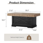 Coffee Table For Living Room Wood Farmhouse Style Center Table 39 H Rec Rustic Cocktail Table, Easy Assembly Home Office Accent