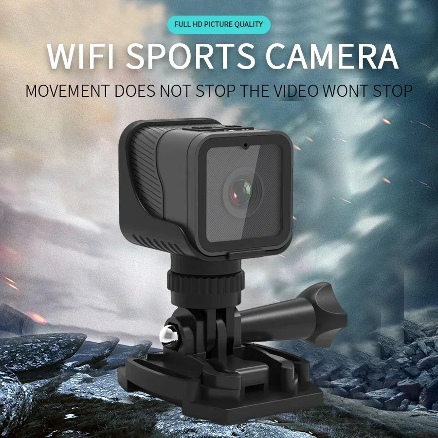 WiFi Mini Camera 1080P HD Portable Sports DV Camcorder Waterproof Action Cam Outdoor Motorcycle and Bike Driving Recorder