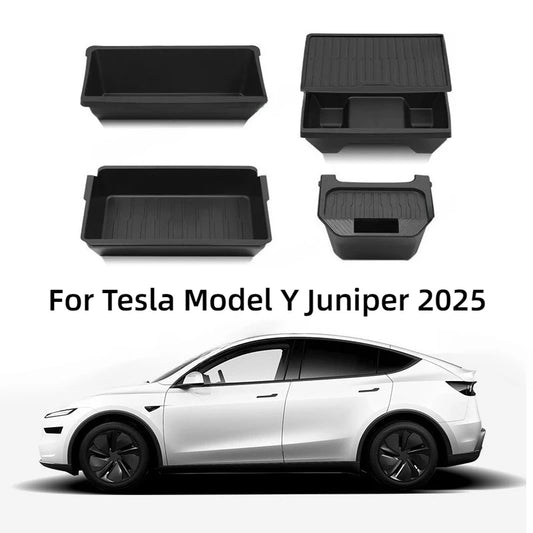 For Tesla Model Y Juniper 2025 Under Seat Storage Box Case Car Seat Organizer Vehicle Underseat Drawer Holder Car Interior Tray