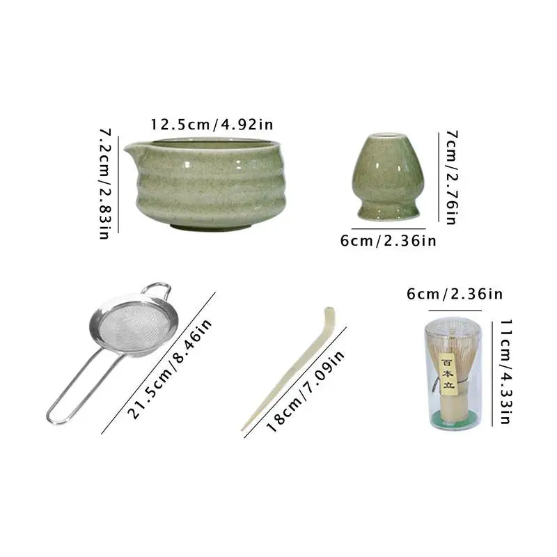 Japanese Tea Set 5-Piece Authentic Matcha Set Professional Matcha Whisk Set Matcha Kit For Matcha Lovers Novices Family Friends