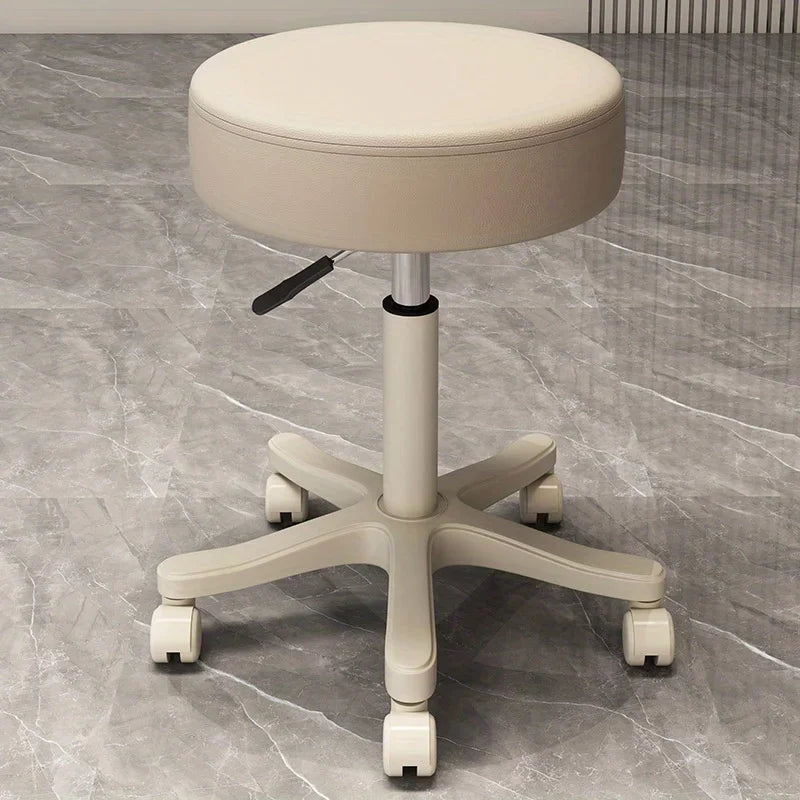 Massage Stool Beauty Salon Stool Lifting Rotating Round Stool Hair Manicure Barber Shop Stool Round Stool with Wheels