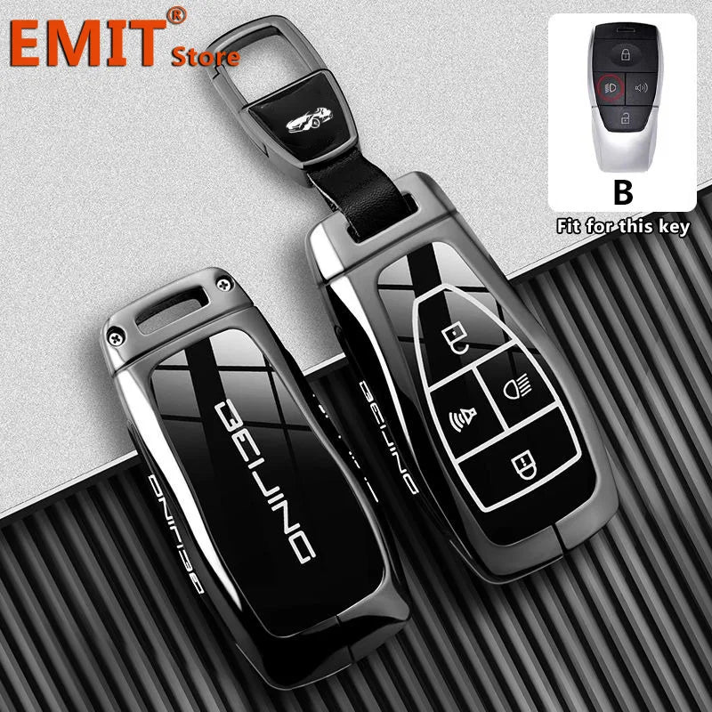 Zinc Alloy Car Key Case Cover for Baic Senova Beijing BJ40 BJ80 BJ30 BJ60 BJ90 F40 U7 X7 EX5 EC5 EU5 Keychain Shell Accessories