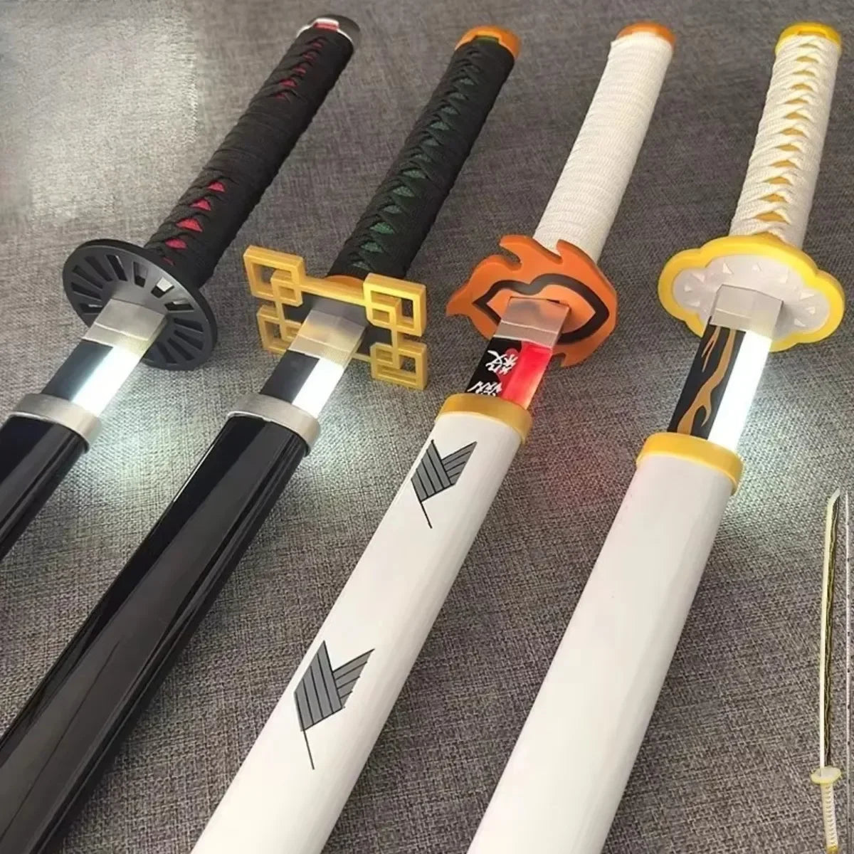 104cm Demon Slayer Bright Katana LED Light Sword Kimetsu No Yaiba Anime Cosplay Prop Real Size Japanese Katana Samurai Sabre